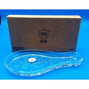 NEW Rare Vintage Princess House Fantasia Crystal Spoon Rest 5355 Elegant Floral